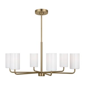 Generation Lighting - GLC1026SB - Six Light Chandelier - Rhett - Satin Brass