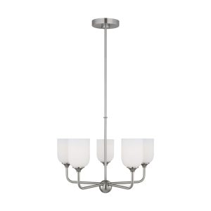 Generation Lighting - GLC1085BS - Five Light Chandelier - Emile - Brushed Steel
