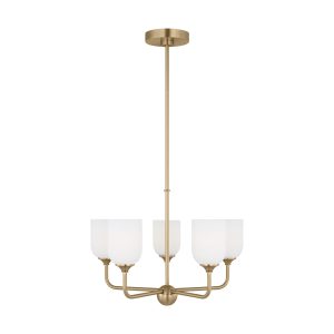 Generation Lighting - GLC1085SB - Five Light Chandelier - Emile - Satin Brass