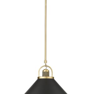 Millennium - 20901-VB/MB - One Light Pendant - Artistan - Vintage Brass/Matte Black