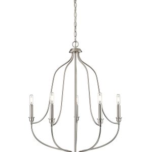 Millennium - 98005-BN - Five Light Chandelier - Senoia - Brushed Nickel