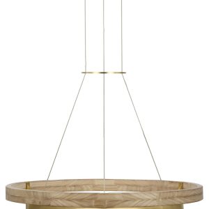 Visual Comfort Modern - 700GRC30HABNO-LED930 - LED Chandelier - Grace - Hand Rubbed Antique Brass/Natural Oak