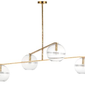 Visual Comfort Modern - SLCH355CPAB - Four Light Chandelier - Lowing - Polished Antique Brass