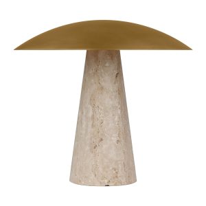 Visual Comfort Modern - SLTB34327NB/NT - LED Table Lamp - Aegis - Natural Brass/Natural Travertine
