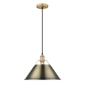 Golden - 3306-L BCB-AB - One Light Pendant - Orwell - Brushed Champagne Brass