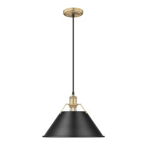 Golden - 3306-L BCB-BLK - One Light Pendant - Orwell - Brushed Champagne Brass