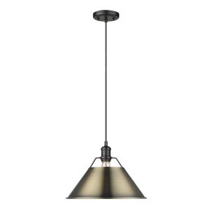 Golden - 3306-L BLK-AB - One Light Pendant - Orwell - Matte Black
