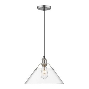 Golden - 3306-L PW-CLR - One Light Pendant - Orwell - Pewter