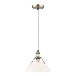 Golden - 3306-M AB-OP - One Light Pendant - Orwell - Aged Brass