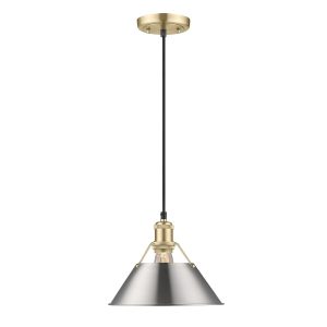 Golden - 3306-M BCB-PW - One Light Pendant - Orwell - Brushed Champagne Brass