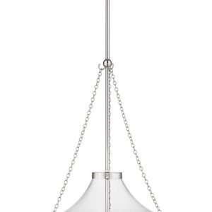 Millennium - 20103-PN - Three Light Pendant - Clarra - Polished Nickel