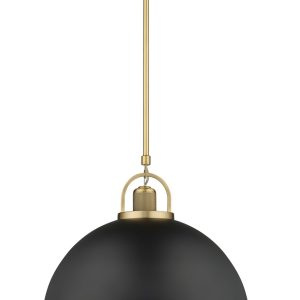 Millennium - 20991-VB/MB - One Light Pendant - Artistan - Vintage Brass/Matte Black