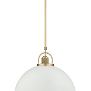 Millennium - 20991-VB/MW - One Light Pendant - Artistan - Vintage Brass/Matte White