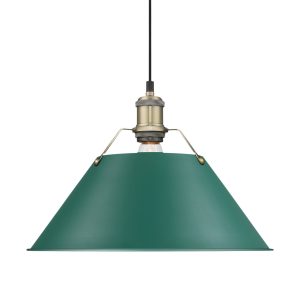 Golden - 3306-L AB-GN - One Light Pendant - Orwell - Aged Brass