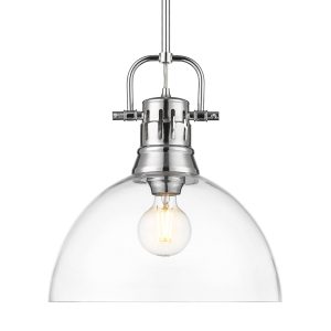 Golden - 3604-L CH-CLR - One Light Pendant - Duncan - Chrome