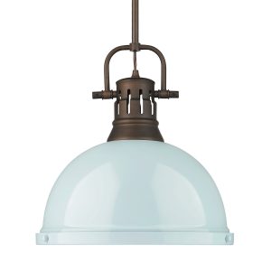 Golden - 3604-L RBZ-SF - One Light Pendant - Duncan - Rubbed Bronze