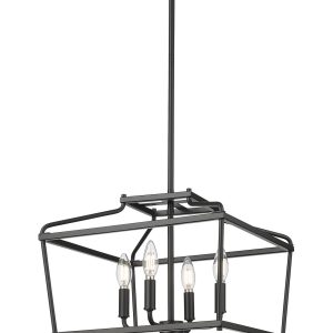 Millennium - 19104-MB - Four Light Pendant - Nellita - Matte Black