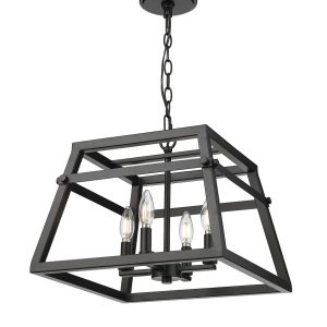 Millennium - 19304-MB - Four Light Pendant - Tellsa - Matte Black