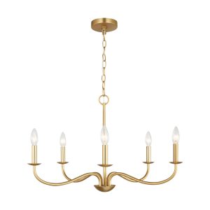 Generation Lighting - GLC1205SB - Five Light Chandelier - Abells - Satin Brass