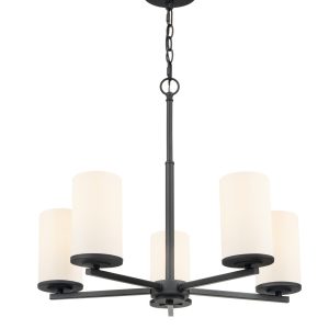 Millennium - 2715WG-MB - Five Light Chandelier - Verlana - Matte Black