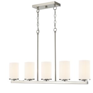 Millennium - 2725WG-BN - Five Light Linear Chandelier - Verlana - Brushed Nickel