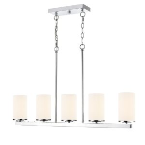 Millennium - 2725WG-CH - Five Light Linear Chandelier - Verlana - Chrome