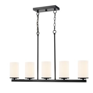 Millennium - 2725WG-MB - Five Light Linear Chandelier - Verlana - Matte Black
