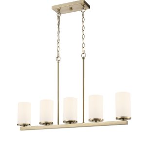Millennium - 2725WG-MG - Five Light Linear Chandelier - Verlana - Modern Gold