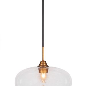 Toltec Lighting - 3401-MBBR-206 - One Light Pendant - Paramount - Matte Black & Brass