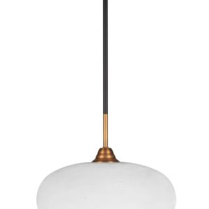 Toltec Lighting - 3401-MBBR-216 - One Light Pendant - Paramount - Matte Black & Brass