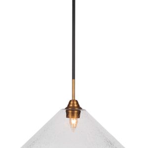 Toltec Lighting - 3401-MBBR-308 - One Light Pendant - Paramount - Matte Black & Brass