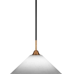 Toltec Lighting - 3401-MBBR-318 - One Light Pendant - Paramount - Matte Black & Brass