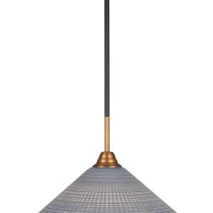 Toltec Lighting - 3401-MBBR-4012 - One Light Pendant - Paramount - Matte Black & Brass