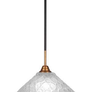 Toltec Lighting - 3401-MBBR-411 - One Light Pendant - Paramount - Matte Black & Brass