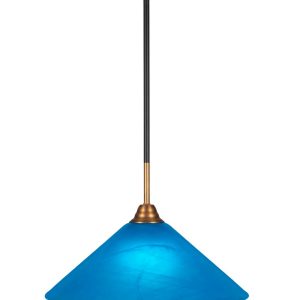 Toltec Lighting - 3401-MBBR-415 - One Light Pendant - Paramount - Matte Black & Brass