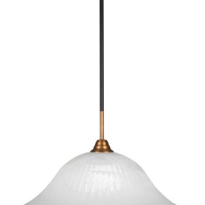 Toltec Lighting - 3401-MBBR-5881 - One Light Pendant - Paramount - Matte Black & Brass