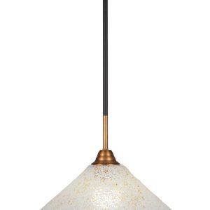 Toltec Lighting - 3401-MBBR-714 - One Light Pendant - Paramount - Matte Black & Brass