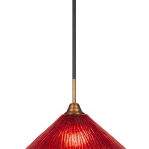 Toltec Lighting - 3401-MBBR-716 - One Light Pendant - Paramount - Matte Black & Brass