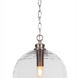 Toltec Lighting - 91-BN-5130 - One Light Pendant - Malena - Brushed Nickel