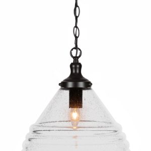Toltec Lighting - 98-MB-4730 - One Light Pendant - Juno - Matte Black