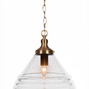 Toltec Lighting - 98-NAB-4730 - One Light Pendant - Juno - New Age Brass