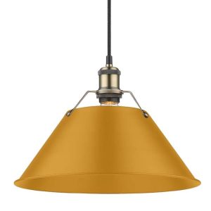 Golden - 3306-L AB-AY - One Light Pendant - Orwell - Aged Brass
