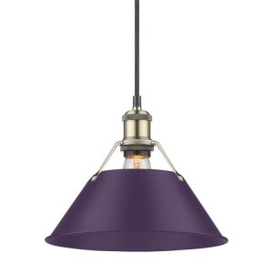 Golden - 3306-M AB-EP - One Light Pendant - Orwell - Aged Brass