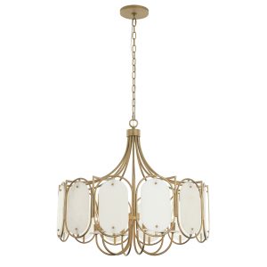 Varaluz - 556P06BK - Six Light Pendant - Panelist - Brass Kisser