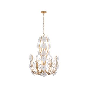 Varaluz - 558C09FG - Nine Light Chandelier - Petal Court - French Gold