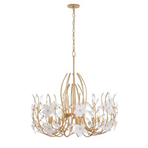 Varaluz - 558P09FG - Nine Light Pendant - Petal Court - French Gold