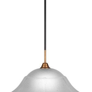 Toltec Lighting - 3401-MBBR-53812 - One Light Pendant - Paramount - Matte Black & Brass