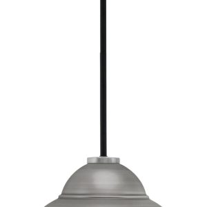Toltec Lighting - 6201-MBGP-428-GP - One Light Pendant - Sandia - Matte Black & Graphite