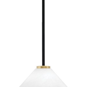 Toltec Lighting - 6201-MBNAB-2121 - One Light Mini Pendant - Sandia - Matte Black & New Age Brass