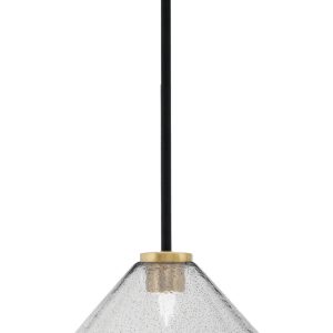 Toltec Lighting - 6201-MBNAB-2122 - One Light Mini Pendant - Sandia - Matte Black & New Age Brass